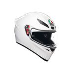 AGV - Helmet K1 S E2206, Full-face Motorbike Helmet, ECE, for Men, Racing Style with Spoiler, Air Intakes and Scratch Resistant Visor, 190° Field of View, with Intercom Ready, White