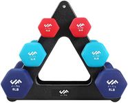 JFIT Dumbbell Set w/Durable Rack, D