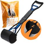 Dog Pooper Scooper with Long Handle, 23.6"/60cm Easy Squeeze Trigger Jumbo Jaws Dog Poop Scoop, Poop Scoop Dog Accessories, Pet Pooper Scooper, Poo Scooper