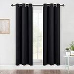 NICETOWN Living Room Blackout Panels for Halloween - Soft Black Thermal Insulated Light Blocking Window Curtain Drapes (42 Inch by 72 Inch, Black, Set of 2)