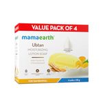 Mamaearth Ubtan Moisturizing Lotion Soap 125 g (Pack of 4) | Removes Tan | Benefits of Lotion in a Soap | Gently Exfoliates & Deeply Cleanses | Nourishes Dry Skin | Non Drying | Grade 1 Soap