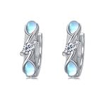 Moonstone Hoop Earrings for Women 925 Sterling Silver Infinity Hoop Earrings Small Jewellery Gifts for Girls(Infinity Earrings)