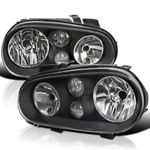 Spec-D Tuning LH-GLF99JM-V2-RS 4 Mk4 Headlights- Black Volkswagen Golf 00-06