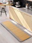 Saral Home Striped Soft PP Yarn Durable & Washable Multipurpose Runner for Home/Kitchen/Living Area/Lobby/Office Entrance with Anti Skid Backing | Quick-Drying Mats_Gold_ 40x120 Cm