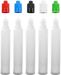 30ml PE Unicorn Pen Plastic Bottle with Child Resistant Tamper Evident Cap (5 Pack) Multicolor, Black Blue Green Red White