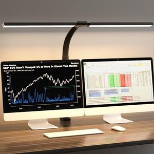 SKYLEO Lampara Escritorio - Flexo LED Escritorio - 24W Cuidado de los Ojos - Control Táctil - 5 Modos de Color X 11 Niveles de Brillo - 2400LM - Temporizador y Función de Memoria - Negro