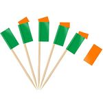 AhfuLife 100/200pcs Ireland Toothpick Flags Cake Toppers for St. Patrick's Day, Irish Cocktail Stick Flag for Sandwich Food Cupcake Toppers Party Supplies Pub Royal Event Decor (100 Pcs)