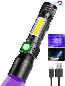 CTDZLED Rechargeable Flashlights, 3 in 1 Super Bright Black Light Flashlights 1200 Lumens, 7 Modes, Zoomable, IPX6 Waterproof Flash Light Recharchable for Camping, Emergency, Pet Clothing Detection