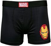 Men's Marvels Iron Man Classic Logo Boxer Briefs, Black, XX-Large