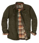 Gioberti Men's Brushed and Soft Twill Shirt Jacket with Flannel Lining - brown - Large