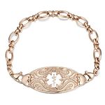 MunsteryAid Custom Medical Alert Bracelet for Women with Free Engraving,Personalized Identification Emergency Bracelet Medic Jewelry,6.0 to 9.0 Inches (6.50, Rose Golden Color with White Symbol)