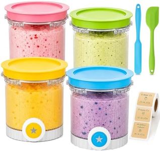 4 Pack Creami Swirl Replacement Pints Compatible with Ninja NC701 & NC700 Series, 16oz Ice Cream Containers with Lids, 2 Silicone Spatulas & Labels,BPA-Free Dishwasher Safe Reusable Freezer Safe Set