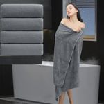 4 Piece Oversized Bath Sheet Towels (35 x 70 in,Dark Grey) 700 GSM Ultra Soft Bath Towel Set Thick Large Cozy Plush Highly Absorbent Towels Quick Dry Bathroom Towels Hotel Luxury Shower Towels