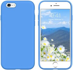 GUAGUA Compatible with iPhone 6s Case iPhone 6 Case Liquid Silicone Soft Gel Rubber Slim Light Microfiber Lining Cushion Texture Cover Shockproof Full Body Protection Case for iPhone 6/6S, Blue