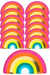 Rainbow Paper Plates for Birthday Party, Disposable Strong and Durable Dishes for Pride Celebration Colourful Tableware for Kids and Adults Pack of 12 (24cm)