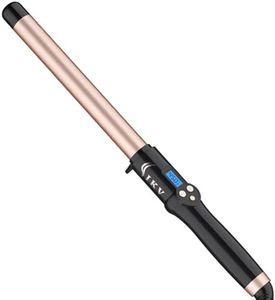 1 Inch Curling Wand Long Barrel, Hair Curling Iron Wand Ceramic for Short&Long Hair, Dual Voltage|10 Adjustable Temp