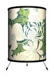 Lamp-In-A-Box TRI-DEC-Green Décor Art - Green Floral Pattern Tripod Lamp