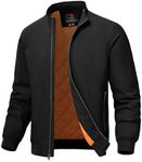 TBMPOY Men's Winter Lightweight Bomber Jackets Water Resistant Fall Casual Windbreakers Quilted Full Zip Windproof Work Coats, Black, Medium