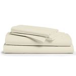 Pure Cotton Full Size Cotton Bed Sheets Set (Full Size,1000 Thread Count) Sand Bedding Pillow Cases (4 Pc) Cotton Sheets Full Size Bed- Sateen Sheets - 16 in Deep Pocket Full Sheets