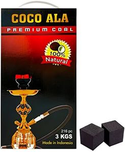 Coco Ala Natural Coconut Charcoal Coal for Hookah Shisha (216 pcs (Cube))