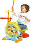 Prextex Kids Drum Set - Toddler Drum Set Includes Toy Microphone, Adjustable Sound Bass, Electric Drums & Drum Sticks (for Ages 3-6)