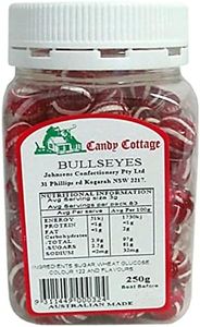 Candy Cottage Bullseyes 250gm Old Fashioned Lollies Sweets