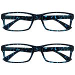 The Reading Glasses Company Blue Tortoiseshell Readers Value 2 Pack Mens Womens UVR2092BL +2.50