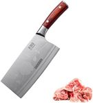 TJ POP Professional Chinese Chef's Knife 7.4 Inch, Ultra Sharp Meat Cleaver Kitchen Knife, Full-Tang Chopping Knife with Wooden Handle, Stainless Steel Blade Thickness 2.5 mm, TJ SEGA Series TC19033