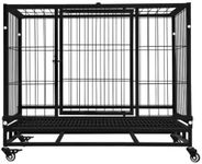 Floofi Large Dog Crate, Dog Crate, Dog Crate, Large Dog Kennel, Heavy Duty Dog Crate, Dog Kennel, Metal Dog Crate, Dog Cage (46-inch)