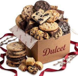 Dulcet Gourmet Cookie & Brownie Gift Basket – Freshly-Baked Bakery Gift Box with Gourmet Treats Assortment – Delicious Baked Treats for Gifting, Movie Night, Snacking, and Desserts