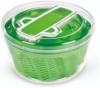 Zyliss Swift Dry Salad Spinner Large - Plastic Lettuce Colander and Spinner - Vegetable and Fruit Washer and Dryer - Dishwasher Safe Produce Tosser and Salad Spinner - Green, Large