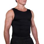 Esteem Apparel EliteSlim Men's Compression Shirt to Hide Gynecomastia Moobs Abs Chest Stomach Slimming Shapewear (Black, Medium)