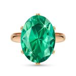 Linawe Turquoise Green Cubic Zirconia Rings for Women, Rose Gold Fake Faux Diamond Chunky Rings, Adjustable Moissanite Birthstone Crystal Rhinestone Prom Costume Jewelry