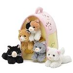 Plush Cat House with Cats - Five (5