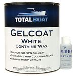 TotalBoat-14308 Marine Gelcoat for Boat Building, Repair and Composite Coatings (White, Gallon with Wax)