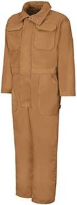 Red Kap Men's Insulated Blended Duck Coverall, Brown Duck, Small