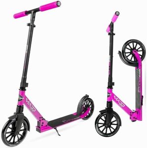 Folding Kick Scooter with Suspension for Adults and Teens – Adjustable Handlebar – Big 200mm Wheels – Lightweight Frame – 250lbs Capacity – Madd Gear Metro Cruise 250