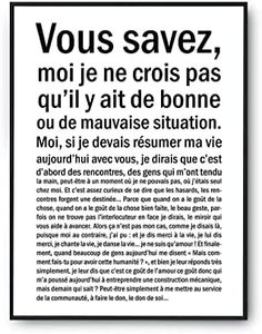 Affiche Bonne ou mauvaise situation | Poster Tableau Citation film Humour fond blanc pour décoration murale qualité papier Premium A3