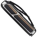 LUCASI Tournament Pro 4x8 Pool Cue Case - Holds 4 Cues + Jump Break, Extensions, (Black, White, Tan, 4x8) LC1048W