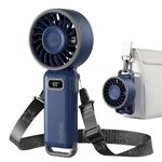 Diveblues Turbo Portable Handheld Fan, 100 Speed Stepless High Speed Hand Held Fan, 12H Cooling Rechargeable Mini Fan, 180° Foldable Neck & Desk Fan, LED Display, Travel Essentials, Gifts
