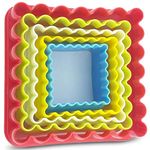 Rinkle Trendz Plastic Square Cookie Cutter Cupcake Cookie Cutter Cake Mold Biscuit Fondant DIY Cake - Set of 5 - Random Color