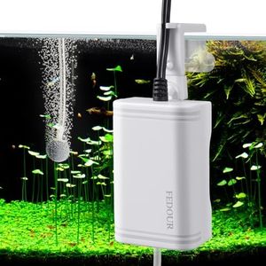 FEDOUR Mini Aquarium Air Pump, 20GPH 48GPH Fish Tank Hang on Oxygen Pump, Ultra Quiet Aquarium Bubbler for up to 61 Gallon Fish Tank