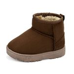 MK MATT KEELY Baby Winter Booties for Toddlers Kids Boy Girl Warm Snow Boots Plush Shoes with Soft Rubber Sole Brown