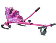 HoverSport HOVERKART - Go Kart Adjustable Hoverkart Seat For Electric Self Balancing Scooters - Fits All Hover Board Sizes - 6.5", 8" and 10" (Pink Galaxy)