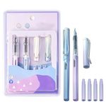 WISHKEY Plastic Fountain Pen Set with Replaceable Cartridge, Stylish Classic Design, Easy to Refill, Medium Nib, Fancy Pen for Girls, Stationery Gift for Kids, Blue Ink, (Pack of 1)