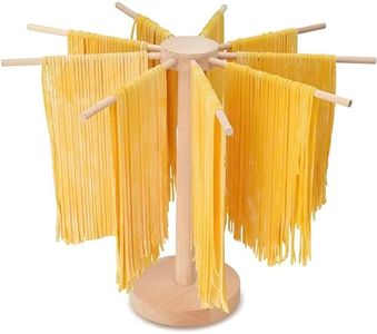 Pasta Drying Rack Collapsible Pasta Dryer Rack Foldable Spaghetti Dryer Noodle Drying Rack for Pasta with 9 Rods Noodle Hanging Rack Wooden Noodles Hanger Easy Storage and Quick Set-Up(B)