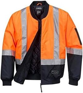 Huski K8131 High Visibility Waterproof Bomber Jacket Orange/Navy, 4X-Large