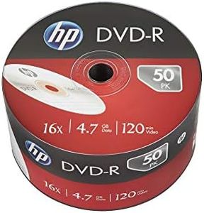 ElectricalCentre - confezione di 50 DVD-R HP, 4,7 GB 16 x (DVD con 120 minuti registrabili)