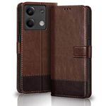 TheGiftKart Flip Back Cover Case for Mi Redmi Note 13 5G | Dual-Color Leather Finish | Inbuilt Stand & Pockets | Wallet Style Flip Back Case Cover for Redmi Note 13 5G (Faux Leather, Brown & Coffee)