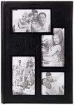 Pioneer Photo Albums Collage Frame Embossed Family Sewn Leatherette Cover 300 Pocket Photo Album, Black